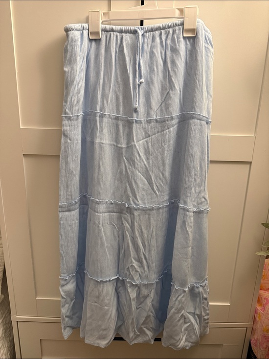 Dresses & Skirts - Light Blue Tiered Maxi Skirt